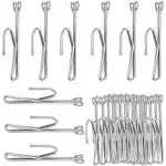 50pcs Large Stainless Steel Silver Drapery Pins 3in x 1.2in For Hanging Pinch Pleated Curtains. Slip on Drapery Hooks. Drapery Accessories Home & Office Decor Holiday and Party Decorations