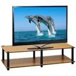 Just No Tools 41 in. Light Cherry Particle Board TV Stand Fits TVs Up to 55 in. with Open Storage