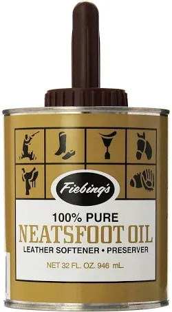 Fiebing&#039;s Pure Neatsfoot Oil 32 oz  Leather Softener  Comes with Applicator