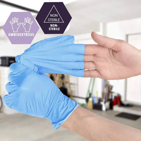 MED PRIDE NitriPride Nitrile-Vinyl Blend Exam Gloves, X-Large 1000 - Powder Free, Latex Free & Rubber Free - Single Use Non-Sterile Protective Gloves for Medical Use, Cooking, Cleaning & More