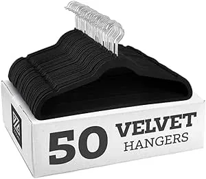 Velvet Clothing Hangers 50 Pack, Black Style Shirt Hangers NEW