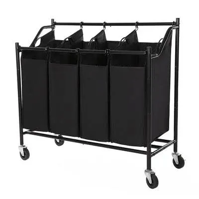 SONGMICS Heavy-Duty 4-Bag Rolling Laundry Sorter Storage Cart