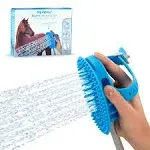 Aquapaw Silicone Blue Adjustable Strap Horse Grooming Brush