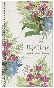 Lifetime Address Book -72 Page, Soft Cover Telephone Number and Blue Peacock