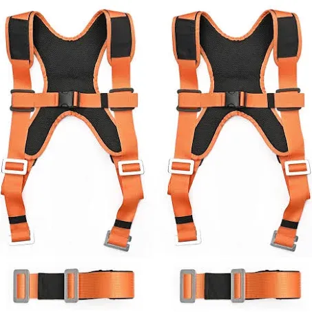 Moving Straps 2-Person Shoulder Lifting Straps for Moving Furniture, Appliances, Mattresses or Any Item up to 800 lbs,Orange