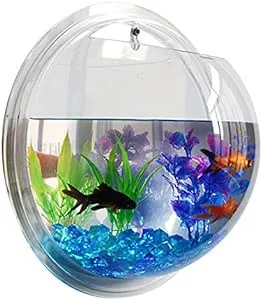 Frcolor Fish Wall Hanging Aquarium Tank Aquarium Mounted Bowl Pot Supplies Tanks Planter Betta Bubble Acrylic Bubble Tank