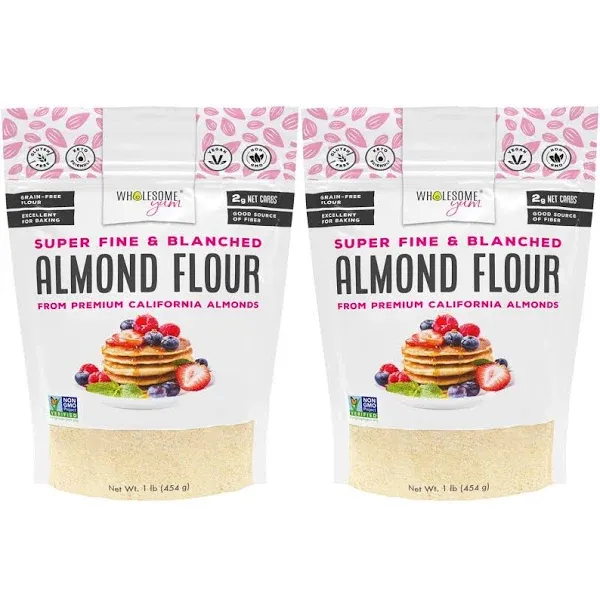 Wholesome Yum Premium Fine Blanched Almond Flour for Baking & More (16 oz / 1 lb) - Low Carb, Gluten Free, Non Gmo, Keto Friendly Flour SUBSTITUTE