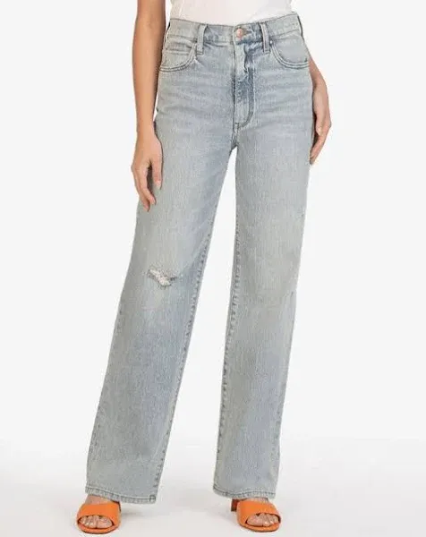 Kut from The Kloth Sienna High Rise Wide Leg Jeans in Dedication 10