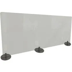 Ghent Non-Tackable Desktop Free Standing Protection Screen, 24"H x 59"W, Frosted Plastic (DPSF2459-F)