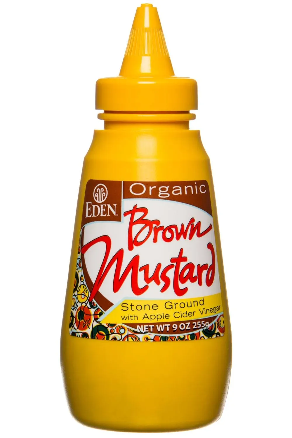 Eden Organic Brown Mustard, 9 oz Squeeze Bottle, Stone Ground, with Organic Apple Cider Vinegar