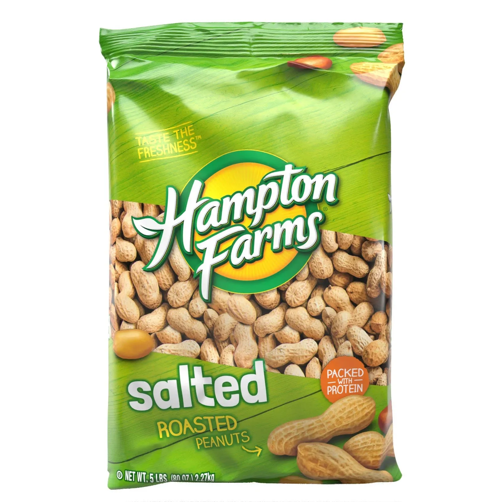 Hampton Farms Peanuts, Roasted, Salted - 5 lb