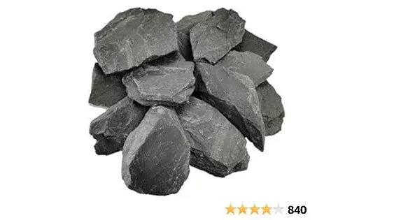 Voulosimi Natural Slate Rocks PH Neutral Stone Perfect Rocks for Aquariums, Landscaping Model,Tank Decoration,Amphibian Enclosures (12 LB, 5-7 inch)