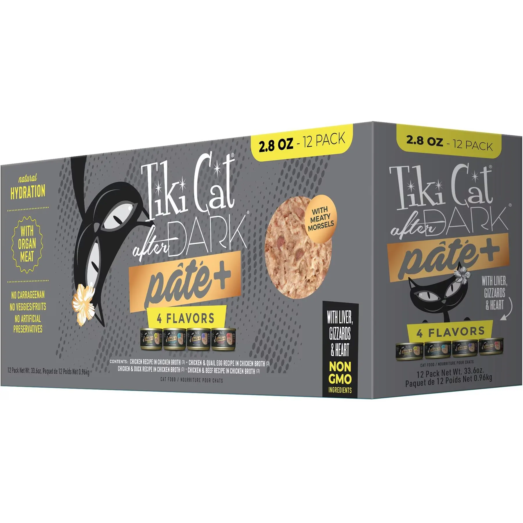 Tiki Cat After Dark Pate+ Variety Pack Wet Cat Food, 5.5 oz., Count of 8