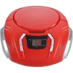 Proscan Portable CD Radio Boombox, Red, PRCD261