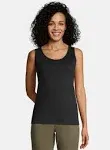 Lands' End Women's Cotton Tank Top - Small - Black