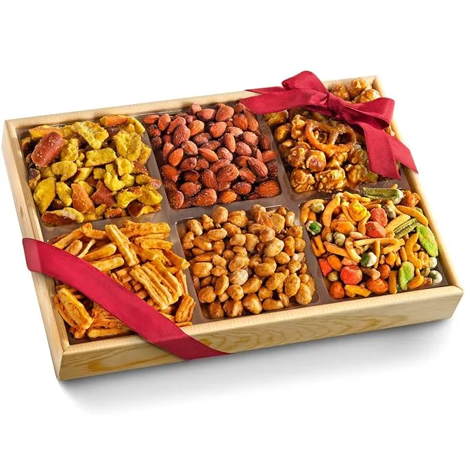 Happy Birthday Crunch 'n Munch Snack & Nut Variety Tray Gift Box