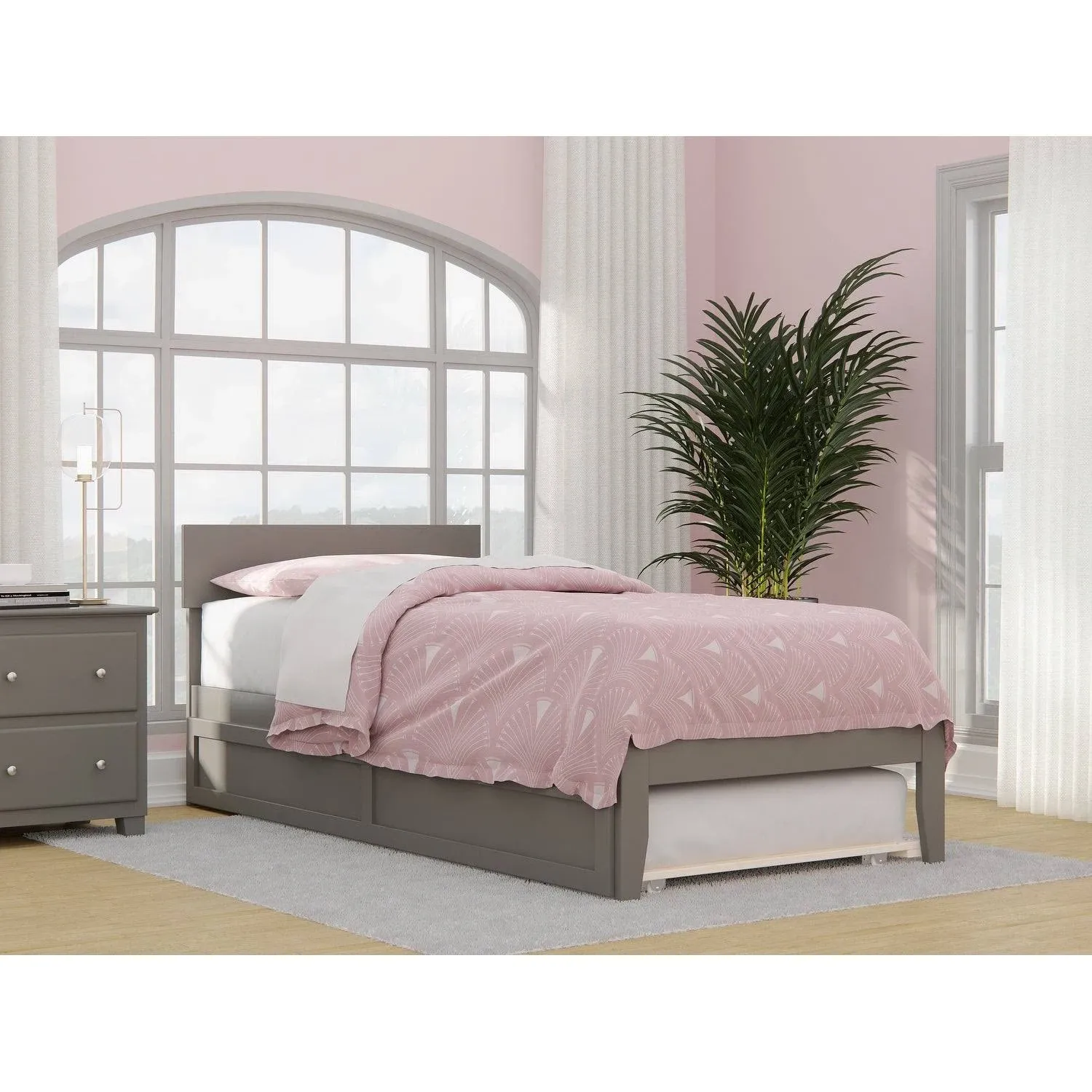 AFI Furnishings Boston Grey Twin Extra Long Wood Trundle Bed Lowes.com