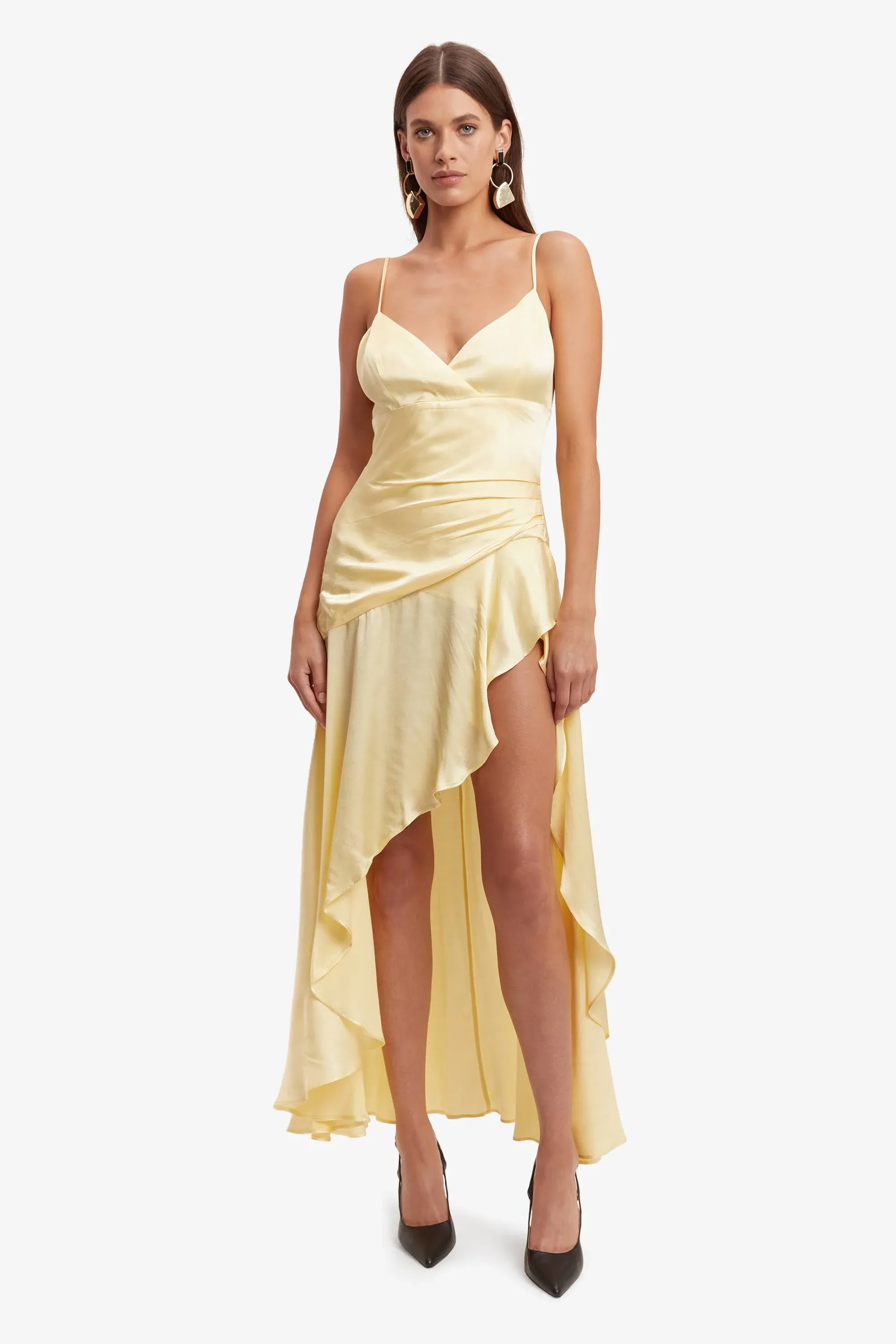 Shop Bardot Sorella Midi Dress Canary Yellow