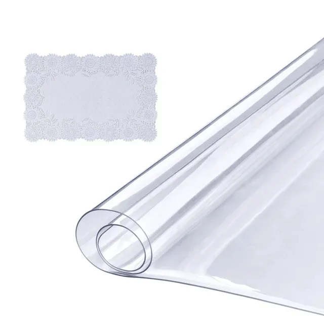 Bentism Clear Table Cover Protector, 18 inch x 48 inch Table Cover, 1.5 mm Thick PVC Plastic Tablecloth, Waterproof Desktop Protector for Writing Desk