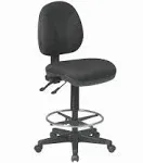 Deluxe Ergonomic Black Fabric Drafting Chair with Adjustable Footring