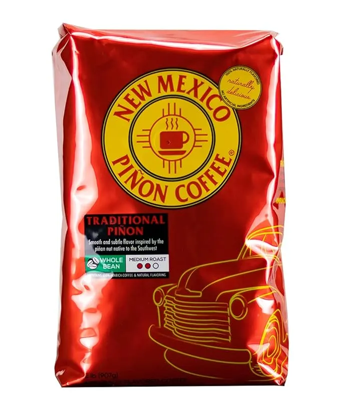 New Mexico Piñon Coffee Naturally Flavored Coffee (Traditional Piñon Whole Bean, 2 pound)