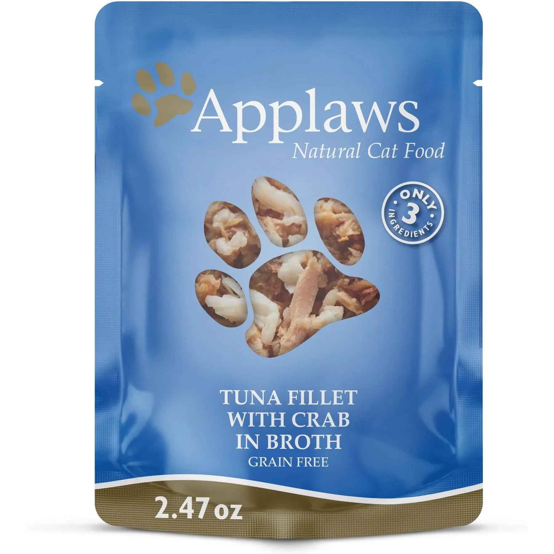 Applaws Tuna with Crab Broth Limited Ingredient Wet Cat Food, 2.47-oz Pouch, Case ...