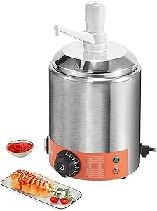 VEVOR Electric Cheese Dispenser with Pump 2.3 qt. Commercial Hot Fudge Warmer