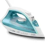 T-fal, Iron, Ecomaster Steam Iron for Clothes, Ceramic Soleplate, Eco-Friendly with Steam Trigger, 1400 Watts, Anti-Drip, Ironing, Programmable Steaming, Blue Clothes Iron, FV1742U0