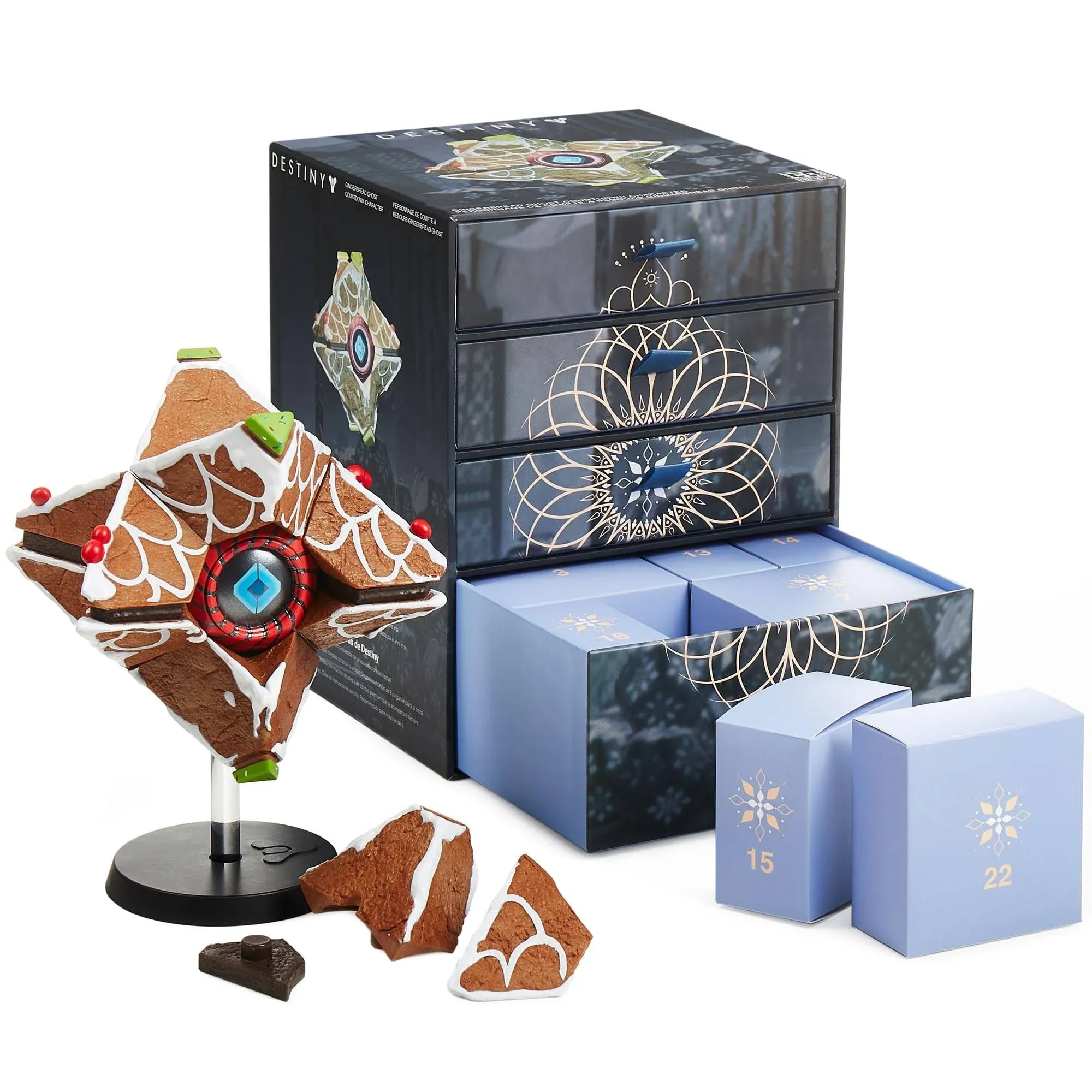 CC Countdown Characters 2024 Destiny Gingerbread Ghost Shell Collectible Figure - Official Destiny Merchandise - Buildable Advent Calendar Statue