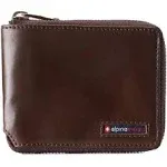 Alpine Swiss Unisex RFID Safe Zipper Wallet Genuine Leather Zip Around Bifold