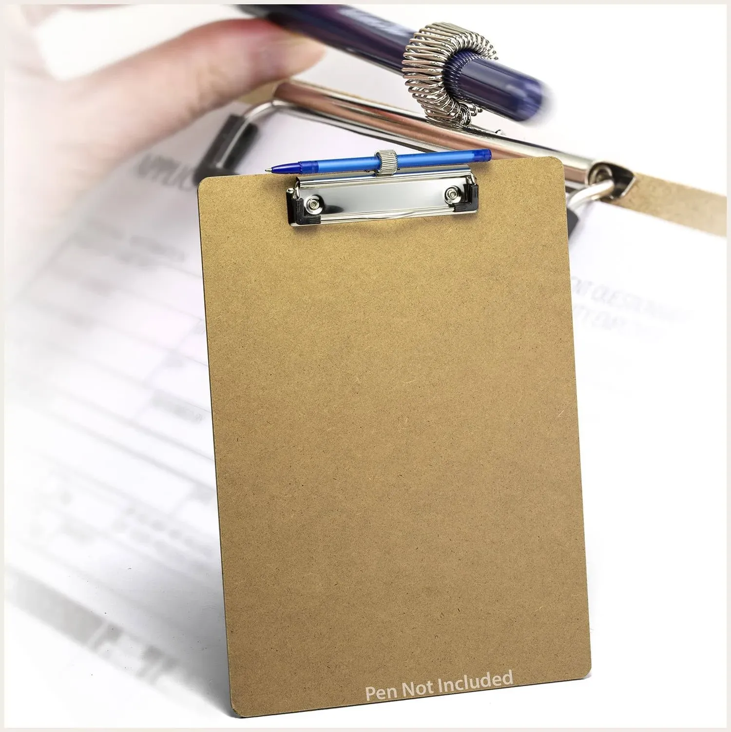 Officemate Wood Clipboard, Letter Size, Low Profile Clip with Pen Holder (83249)