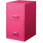 Office Dimensions 18" Deep 2 Drawer Metal File Cabinet, Pink