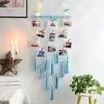 styleonme Frames &amp; Holders Collage Photo Board Light with 30 Clip Macrame Wal...