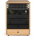 Gator Frameworks Elite Furniture Series 12U Angled Studio Rack with Locking Casters; Natural Maple Matte Finish (GFW-ELITESTUDIORK12-MPL) | Reverb