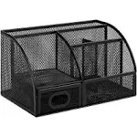 Amazon Basics Mesh Pen Holder and Organizer, Black, ‎9.1" x 5.9" x 5.5''