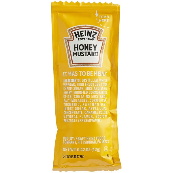 Heinz Honey Mustard, 12 Grams, 200 Per Case