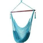 Sunnydaze Caribbean Style Extra Large Hanging Rope Hammock Chair - Tan