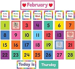 Teacher Created Resources Colorful Calendar Pocket Chart Cards