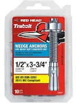 Red Head 1/2 in. x 3-3/4 in. Wedge Anchor 10ct 12017