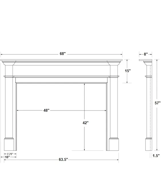 Modern Ember 68-in W x 57-in H Unfinished Maple Traditional Fireplace Surround Lowes.com