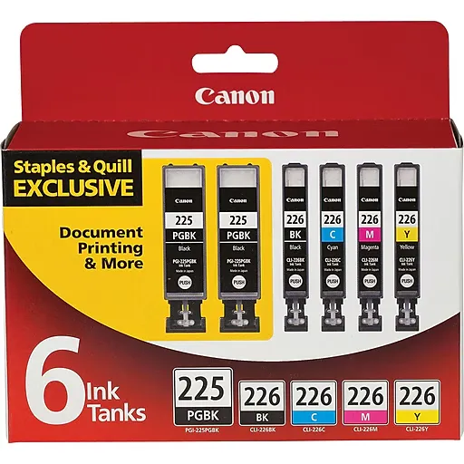 Canon PGI 225/CLI-226 PGBK/BK/C/M/Y Value 6-Pack Ink tank, Magenta/Cyan/Black/Yellow 