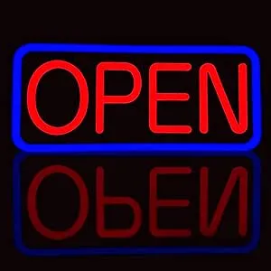 BritTech 21 x 10 Ultra Bright LED Neon Open Sign - Remote Controlled - Get Your Business Seen Day or Night