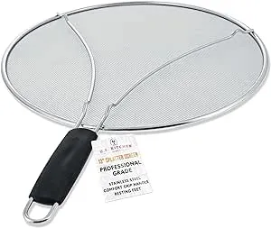 U.S. Kitchen Supply 13" Stainless Steel Fine Mesh Splatter Screen with Resting Feet & Black Comfort Grip Handle | Michaels