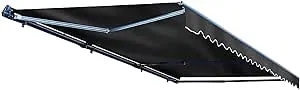 ALEKO Automatic Retractable Patio Awning with Motorized Crank - LED Lights, Black, 13x10 feet