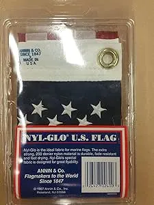 Annin NYL-Glo Nylon Outdoor U.S Flag (12 x 18-Inch Sewn)