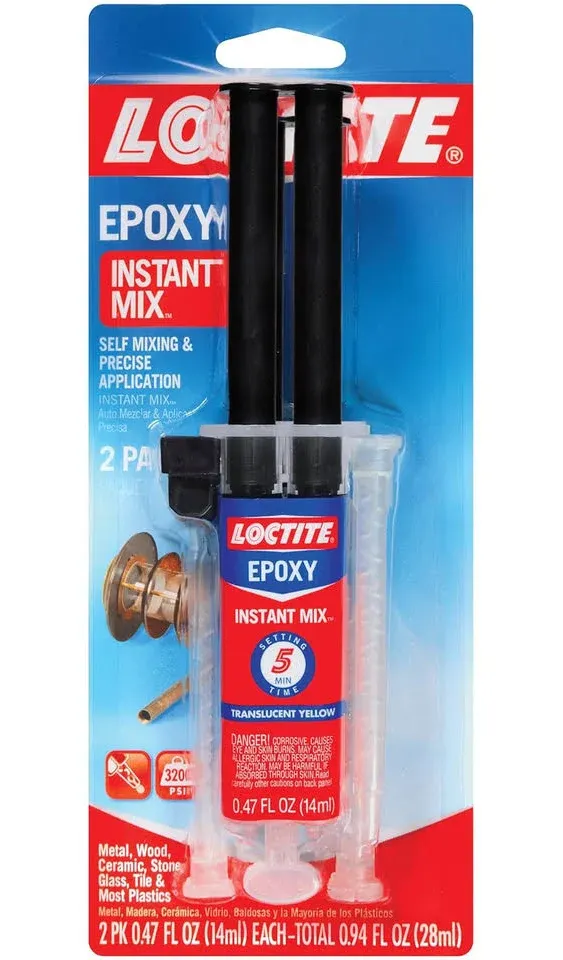 Loctite Epoxy Five Minute Instant Mix, 0.47-Fluid Ounce Syringes, 6 Two-packs (1715208-6)