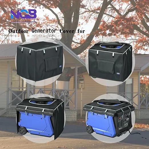 NGB Generator Cover 24.8"L x 20.2"Wx 20.8"H for 3700-7250W Inverter Generators Made of 600D+210D Double Layer Heavy-Duty Waterproof Fabric Top Can Be Opened for Refueling Generator Running Cover.