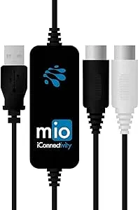 mio 1-in 1-out USB to MIDI Interface for Mac and PC