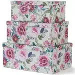 Soul &amp; Lane Decorative Cardboard Storage Boxes For Home Décor - Floral Luxe 