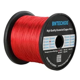 BNTECHGO 26 AWG Magnet Wire - Enameled Copper Wire - Enameled Magnet Winding Wire - 4 oz - 0.0157" Diameter 1 Spool Coil Red Temperature Rating 155℃ Widely Used for Transformers Inductors